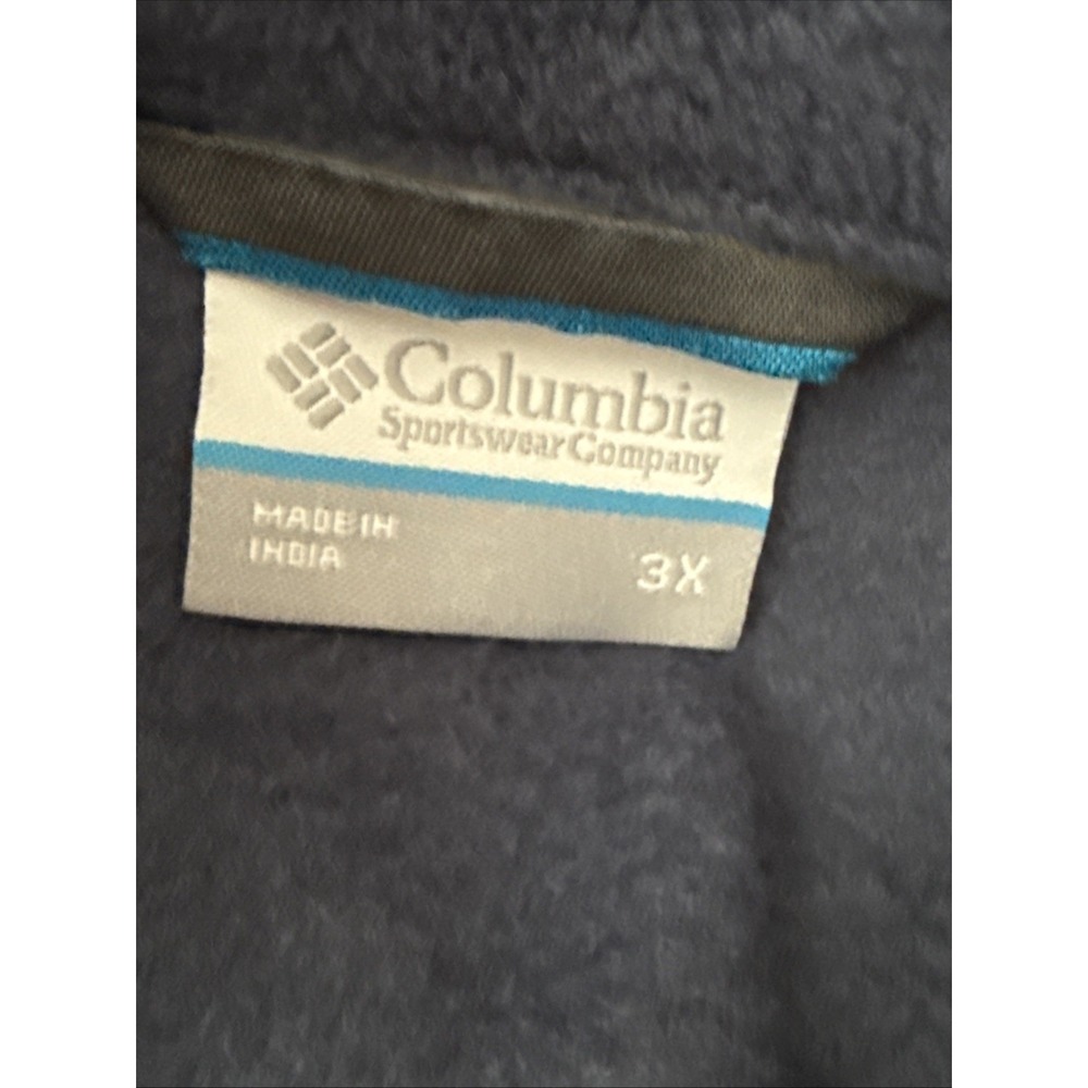 Columbia Men's Full Zip Fleece Jacket Blue 3XL Outdoor Camping Hiking Pockets - Picture 3 of 6